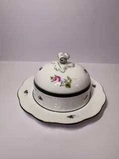 ヘレンド ウィーンの薔薇 蓋付きサービングボウル VRH 手描き - メルカリ