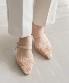 RANDA フラワースクエアミュールパンプスM