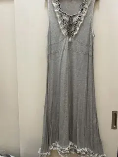 ミハラヤスヒロ ダメージ加工 ロングスウェットワンピース 36 レース