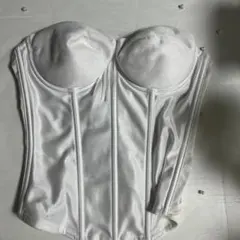 ホワイトコルセットとレースショーツセット　ブライダルインナー　C75