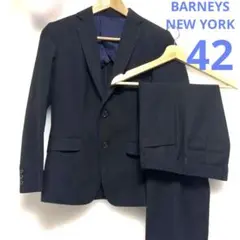 BARNEYS NEW YORK ストライプ セットアップスーツ 42 ブラック