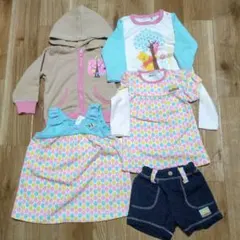 ディズニーベビープーさん　トレーナーアウターショートパンツ　ベビー服5点セット