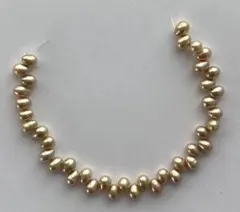 淡水パール　約4〜4.5ミリ　ゴールドクレオ　約13センチ