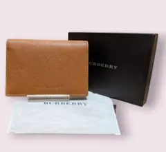 【未使用】バーバリー カードケース パスケース レザー ノバチェック ブラウン