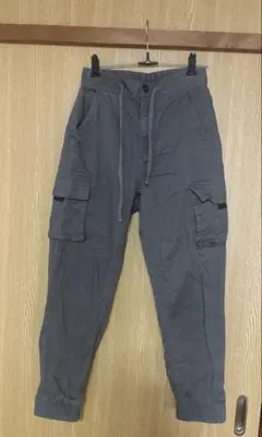 グレー カーゴパンツ ウエスト調整可能