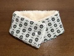 雪の結晶とベージュボア　ネックウォーマーハンドメイド