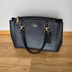 美品】COACH 2way ショルダーバッグ ハンドバッグ ネイビー - メルカリ