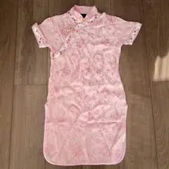 ピンク 花柄 チャイナドレス 120〜130？