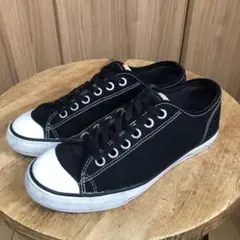 美中古/CHROMEクローム スエードローカットスニーカー(25.5cm)黒×白のサムネイル