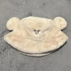 ディズニー バケットハット バケハ モコモコ ミッキー ベージュ