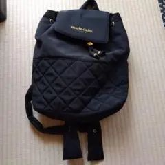 marie claire 黒 キルティングバックパック