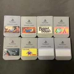 1★SONY　PS1メモリーカード8枚セット　灰色　SCPH-1020　純正品