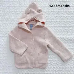 babyGap くま耳 フード付きニット ジャケット 12-18ヶ月 ピンク