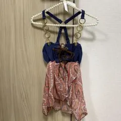 d*7様 d.i.a デニム×ペイズリー柄シフォン　キャミソールのサムネイル