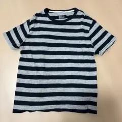 MUJI ネイビーグレー ストライプ Tシャツ M805番