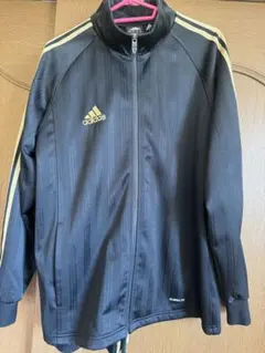 adidas ブラック ゴールド ジャージ上下セット