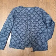 ユニクロ　ネイビー キルティング ダウンジャケット