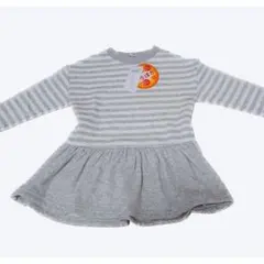 西松屋 ウラぽか ボーダー チュニック ワンピース 130cm 裏起毛 あったか