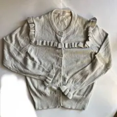 女児　かわいい カーディガン　セーター　J Crew　ラメ入り　グレー　フリル