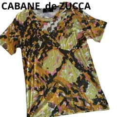 激レア】CABANE de ZUCCA 総柄Tシャツ 日本製 ポケット付 Mのサムネイル