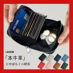 ベージュ カードケース 薄型 本革 スキミング防止 じゃばら 大容量 お財布