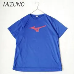 ミズノ　半袖Tシャツ 青　L 吸水速乾　テニスウェア　スポーツ　ロゴプリントのサムネイル