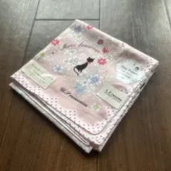 ⭐︎UPrenoma⭐︎ハンカチ⭐︎メッセージ付き⭐︎ピンク⭐︎ネコ柄⭐︎新品未使用⭐︎
