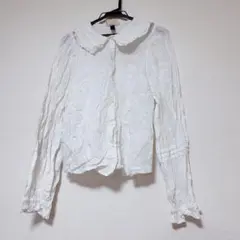 レディース 長袖シャツ XL トップス ブラウス シャツ ホワイト 春 夏 秋