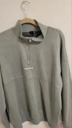 ４日爆安！！LAKOLE ハーフジップ トレーナー グレー