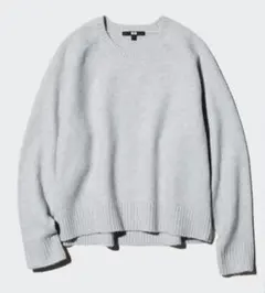 ユニクロ　スフレヤーンクルーネックセーターライトグレー3XL