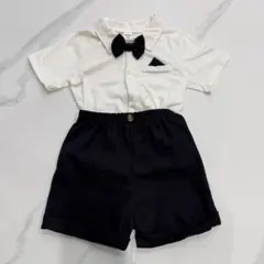 ベビー スーツ 半袖 半ズボン 90cm 黒
