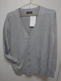 グレーLスクールカーディガンコットン100%ニット
