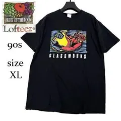 90s GLASSWORKS Tシャツ アートプリント フルーツオブザルームXL