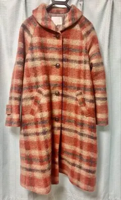 ehka sopoエヘカソポ　チェックカラー　ウールコート