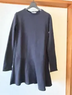 ZARA TRAFALUC 黒 長袖 Aライン ワンピース Sサイズ