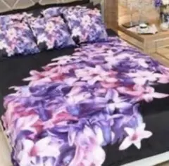 花柄セミダブルベッドカバー