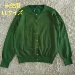 未使用 HK WORKS LONDON グリーン クルーネックカーディガン LL