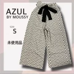 新品タグ付 AZUL BY MOUSSY 花柄ワイドパンツ S ウエストリボン