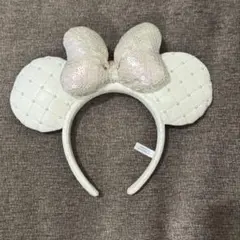 ディズニーカチューシャ　キルティング　ミニー　白