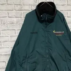 コロンビア　ナイロンジャケット中綿　グリーンXL ロゴ刺繍アウトドア0225