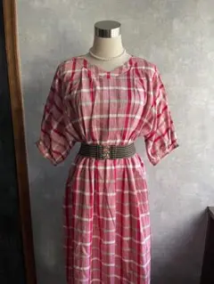 古着　ヴィンテージ  レトロ　総柄ワンピース　ドレス　used ビンテージ　希少