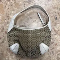 ★希少レトロ★COACH シグネチャー ミニホーボー 白
