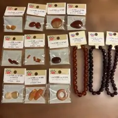 Parts Club 天然石 ビーズ 素材 묶음 판매 赤メノウ カーネリアン