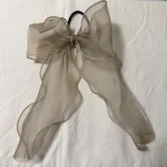 ゴールドシフォンリボンヘアアクセサリー