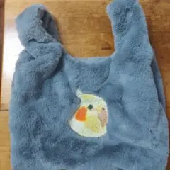 ハンドメイド エコバッグ 鳥とウサギ刺繍