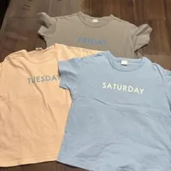 曜日プリントTシャツ 3枚セット サイズ120