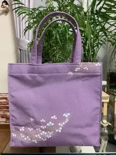 女性バッグ　トートバッグ　和風生地