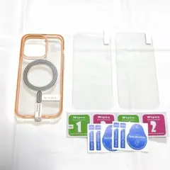 iPhone14 Pro ケース クリア ガラスフィルム2枚Magsafe対応