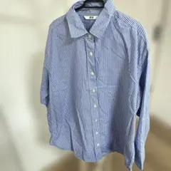 UNIQLO 青白ストライプシャツ S