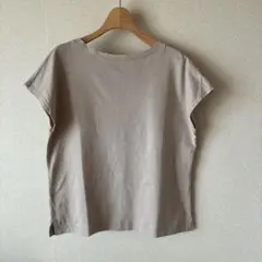 ムラ糸天竺編みフレンチスリーブＴシャツ S ペールブラウン　MUJIのサムネイル